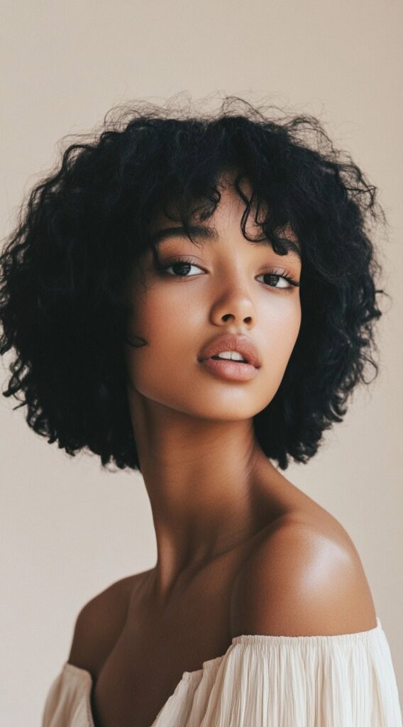 23 New Year’s Hairstyles for Short Hair 13 curly bob with fringe