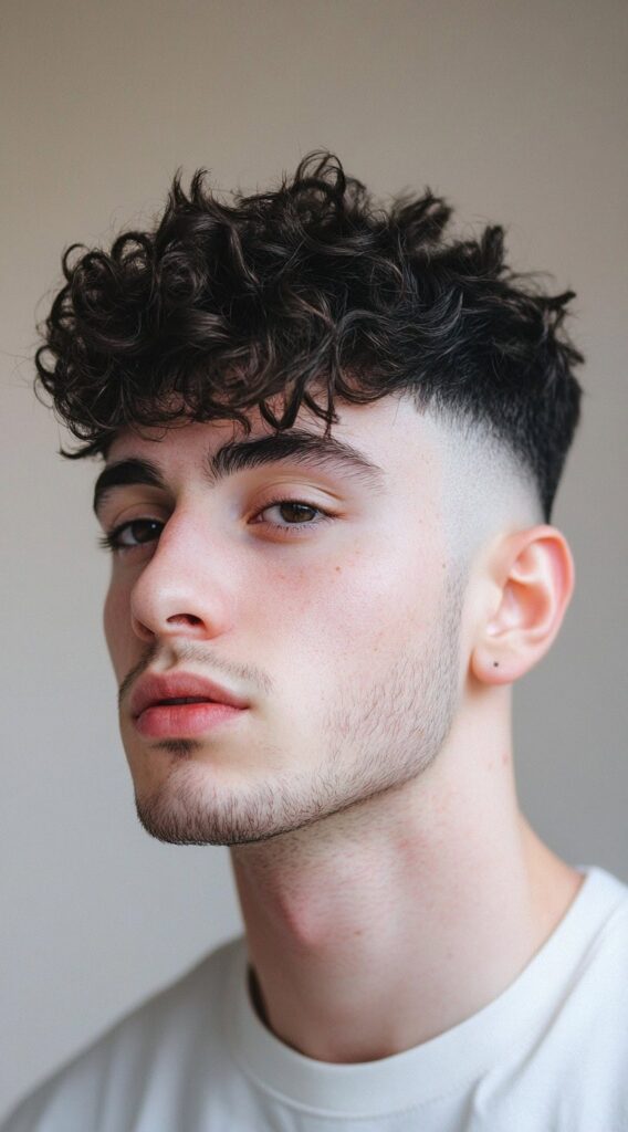 23 Curly Hairstyles for Men with Fade: Bold and Stylish Ideas for Every Curl Type 15 curly fringe with low fade