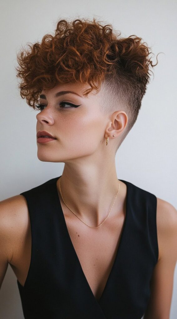 23 New Year’s Hairstyles for Short Hair 16 curly undercut with volume