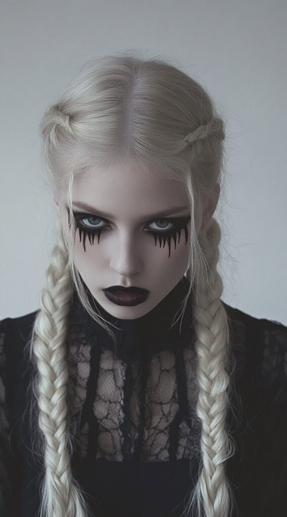36+ Vampire Hairstyles for Women 4 cute double dutch braids