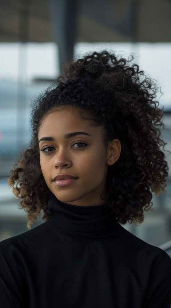 17 Airport Hairstyles for Curly Hair: Stay Cute on the Go and Travel in Style 3 cute short half up half down