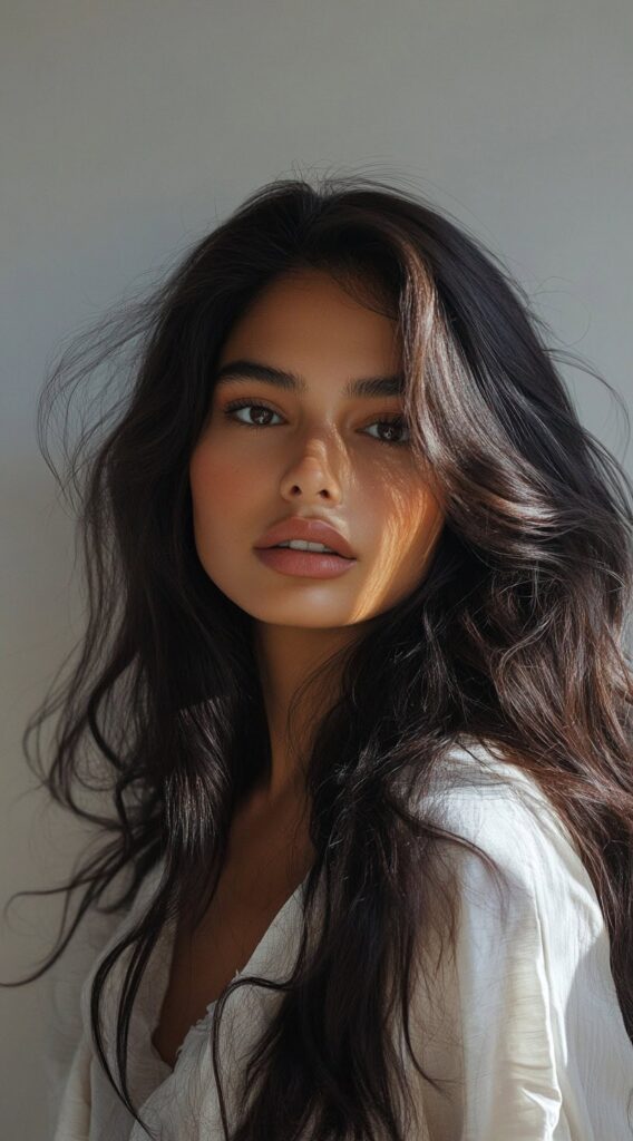 27 Flattering Hair Color Ideas for Brown Skin 17 dark chocolate brown waves