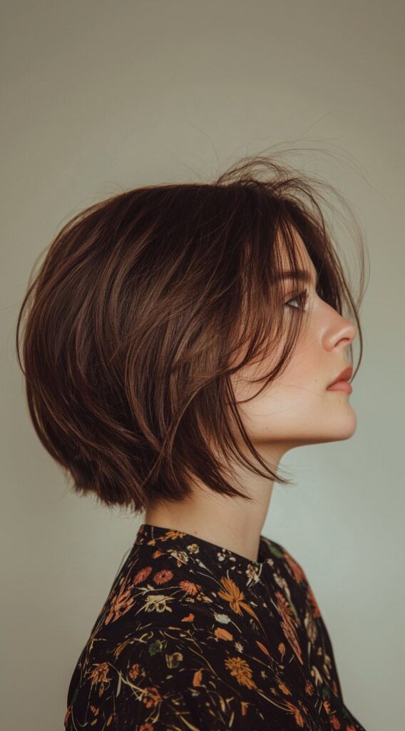 20 Volumizing Choppy Bob Hairstyles for Fine Hair 4 dark textured bob with slight inversion