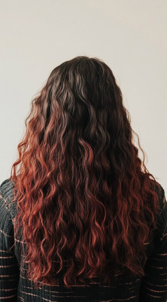 17 Red Copper Balayage Ideas: Stunning Ways to Add Warmth and Style to Your Hair 13 dark to red copper balayage for curly hair