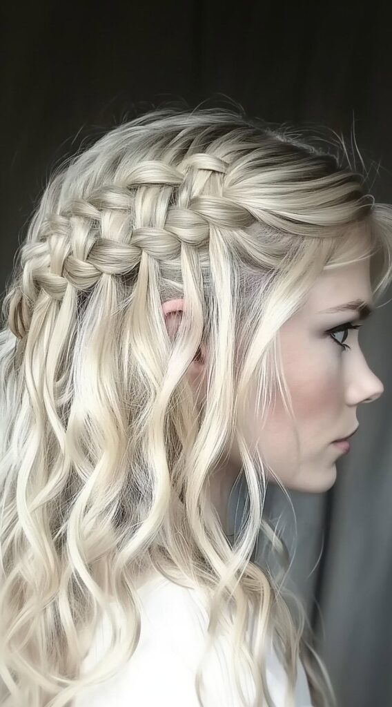 19 Viking Hairstyles for Women with Short Hair 7 double waterfall braids