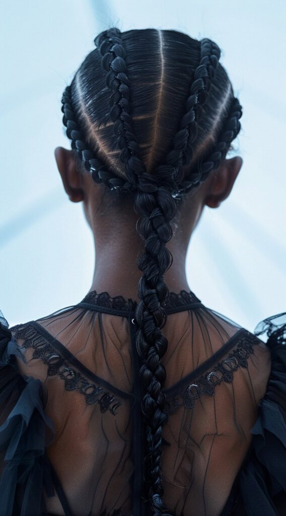 23 Protective Hairstyles for 3a Hair: Stunning and Practical Ideas 1 dutch braids with central plait