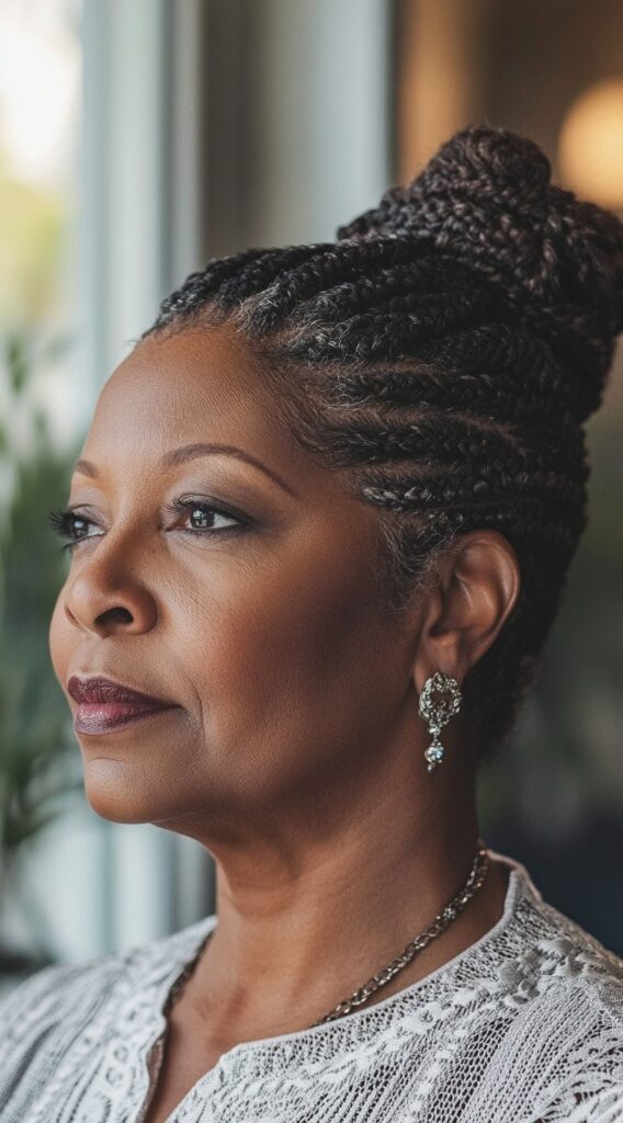 26 Older Black Women Hairstyles for Over 50 10 elegant braided updo