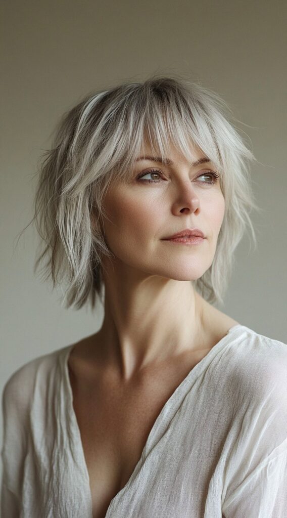 23 Stunning Hairstyles for Thin Fine Hair 9 feathered bob with bangs