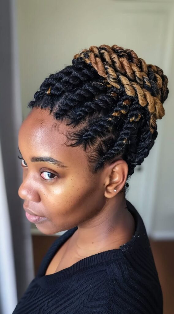 24 Protective Hairstyles for Thin Hair: Stylish Solutions for Delicate Strands 5 flat twists updo