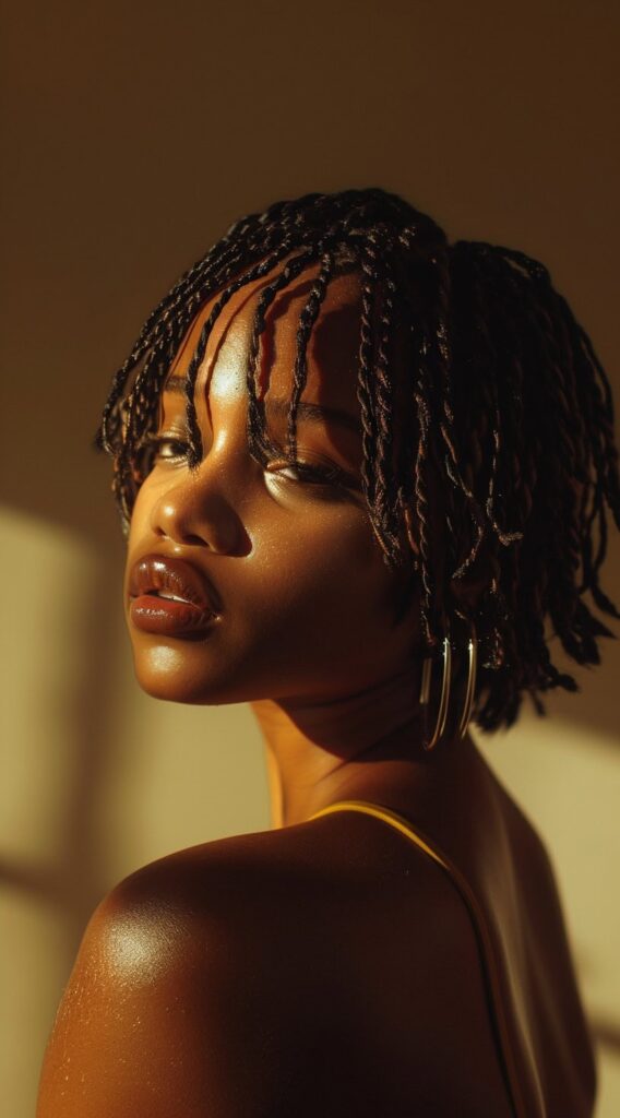 21 Stunning Short Crochet Twist Hairstyles 3 flipped out bob crochet twists with bangs