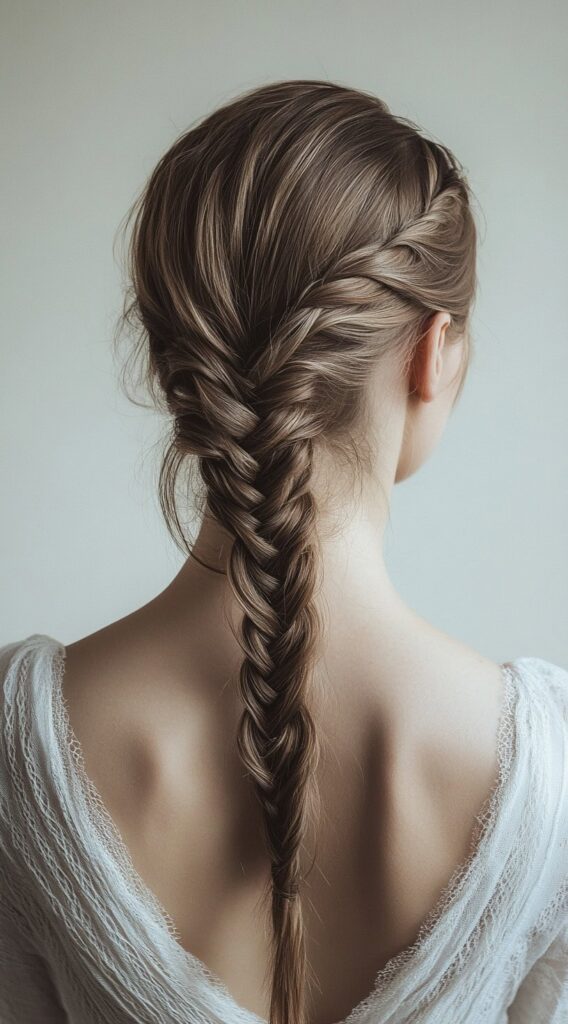 24 Gorgeous Straight Hairstyles 19 french braid with straight finish
