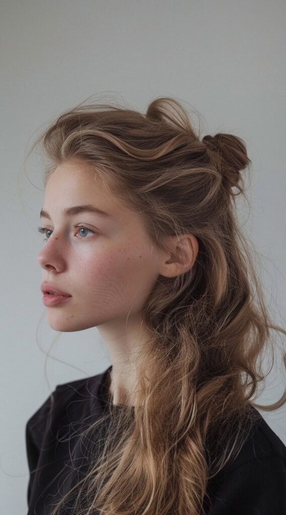 27 Hairstyles for Sensitive Scalp: Comfortable and Stylish Ideas to Try 11 half up half down 2