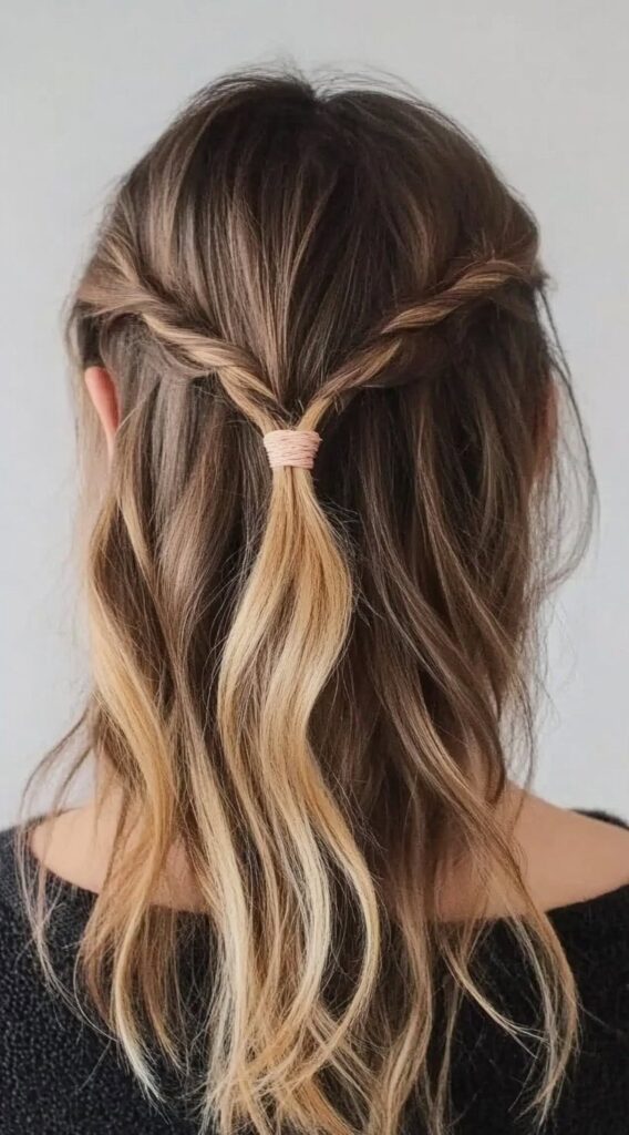 23 Stunning Hairstyles for Thin Fine Hair 3 half up twist with loose waves
