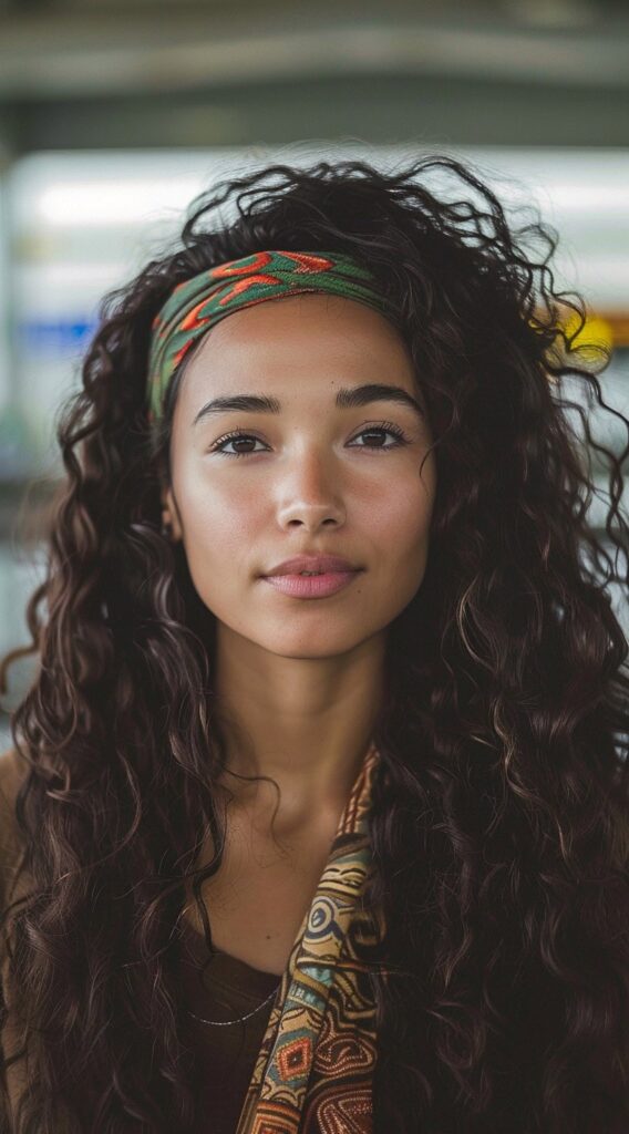 17 Airport Hairstyles for Curly Hair: Stay Cute on the Go and Travel in Style 6 headband with loose curls