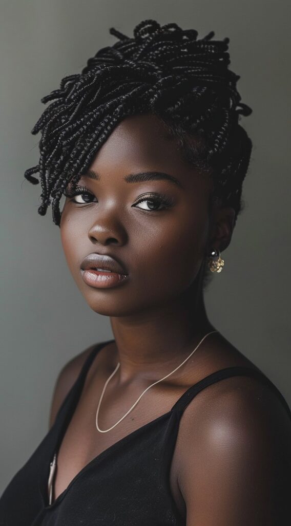 21 Stunning Short Crochet Twist Hairstyles 19 high bun crochet twists
