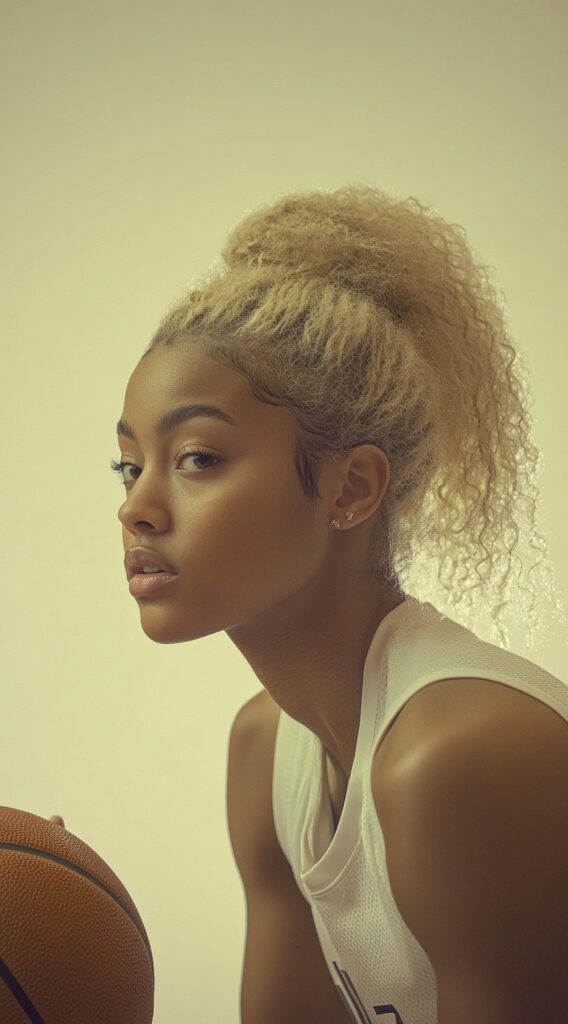 36 Top Basketball Hairstyles: Practical and Stylish Ideas for the Court 18 high curly puffy ponytail