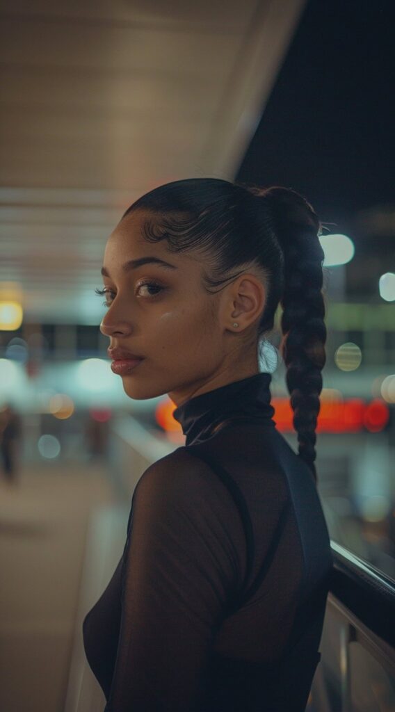 17 Airport Hairstyles for Curly Hair: Stay Cute on the Go and Travel in Style 8 high ponytail braid 1