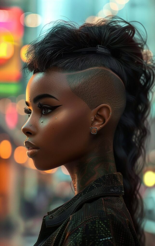 Shaved Sides with Ponytail for Black Women: 27 Stylish and Bold Ideas for Your Next Look 20 high ponytail with dramatic shaved undercut