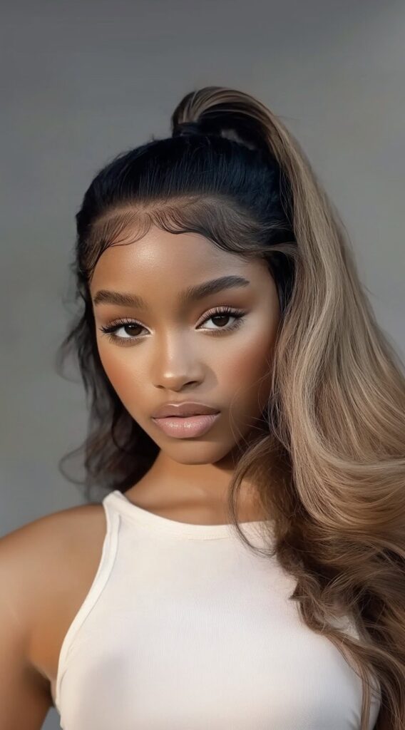24 Gorgeous Straight Hairstyles 4 high ponytail with sleek edges