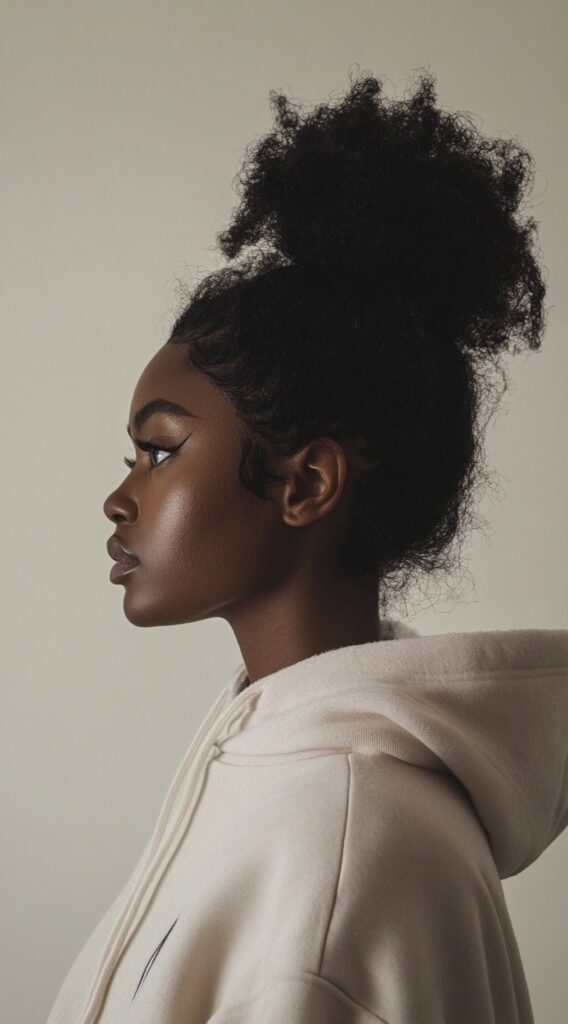 19 Hoodie Hairstyles to Try: Easy and Stylish Ideas for Every Hair Type 14 high puff ponytail