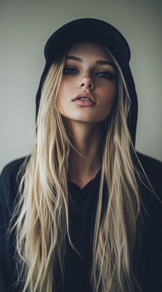 19 Hoodie Hairstyles to Try: Easy and Stylish Ideas for Every Hair Type 5 hooded long hair with cap