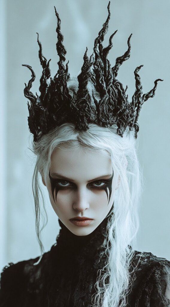 36+ Vampire Hairstyles for Women 7 horned vampire queen hair accessories