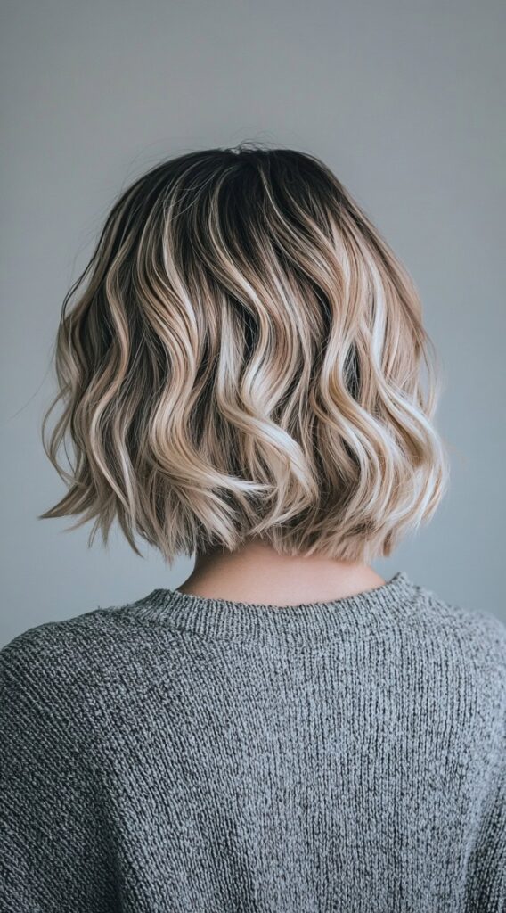 23 Winter Highlights for Blondes: Gorgeous Color Ideas to Warm Up Your Look 10 icy blonde and ash brown wavy bob