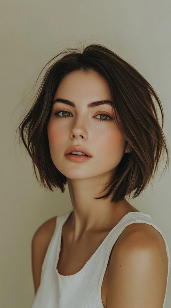 17 Trendy Brown Bob Hairstyles 6 layered bob with soft movement