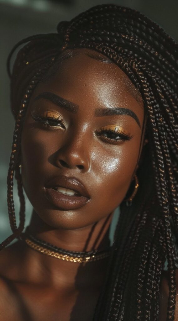 24 Protective Hairstyles for Thin Hair: Stylish Solutions for Delicate Strands 21 long box braids with highlights