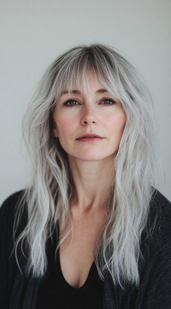 23 Stunning Hairstyles for Thin Fine Hair 10 long silver layers with texture