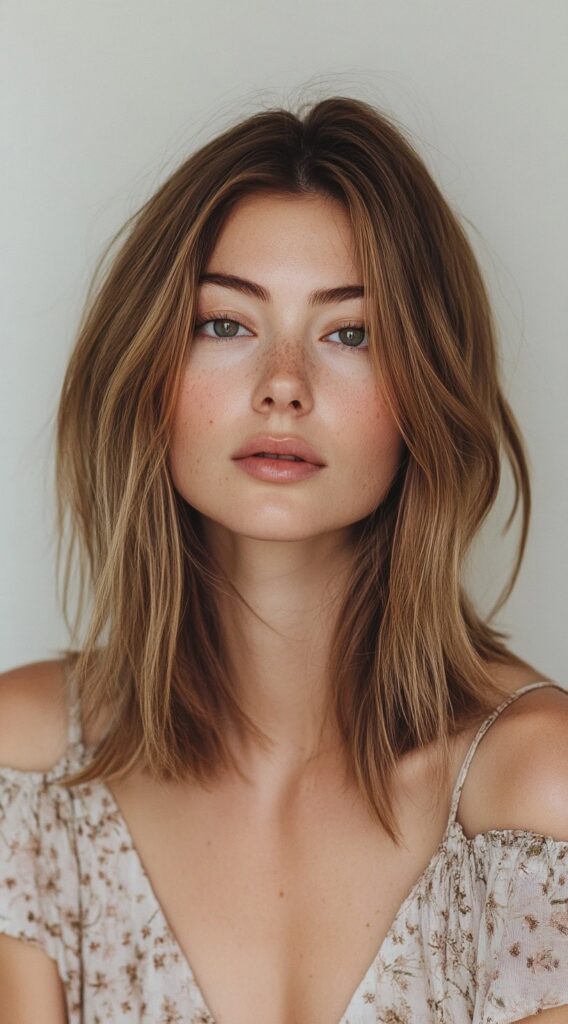 17 Trendy Brown Bob Hairstyles 14 loose airy bob with subtle waves