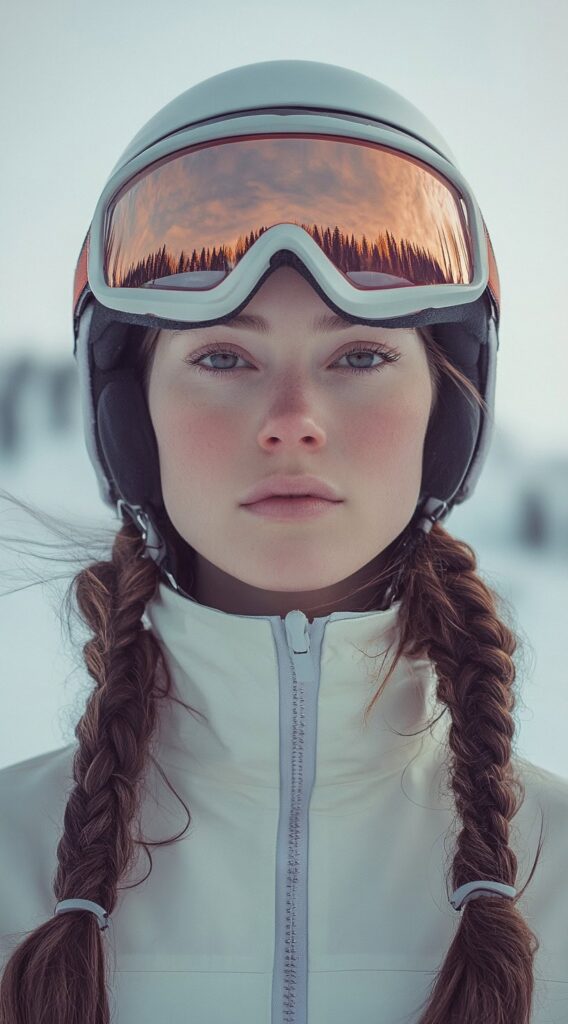 Top 21 Skiing Hairstyles to Wear Under a Helmet 1 loose braided pigtails