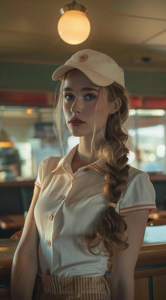 25 Hat Hairstyles for Work: Stylish and Professional Ideas for Women 9 loose side braid with framing tendrils
