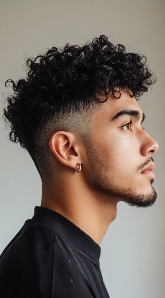 23 Curly Hairstyles for Men with Fade: Bold and Stylish Ideas for Every Curl Type 7 low fade with curly top