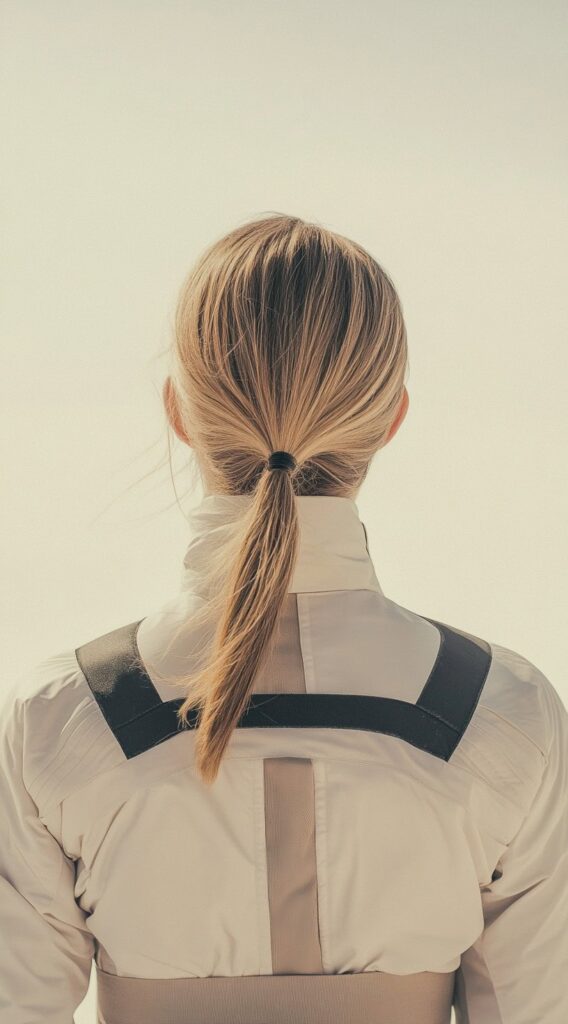 Top 21 Skiing Hairstyles to Wear Under a Helmet 8 low ponytail