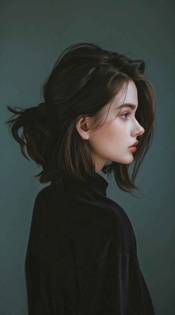 15 Lob Hairstyles for Thick Hair: Modern Ideas to Refresh Your Style 9 messy half up half down with low ponytail