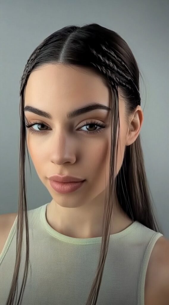 24 Gorgeous Straight Hairstyles 20 micro braids with sleek straight hair