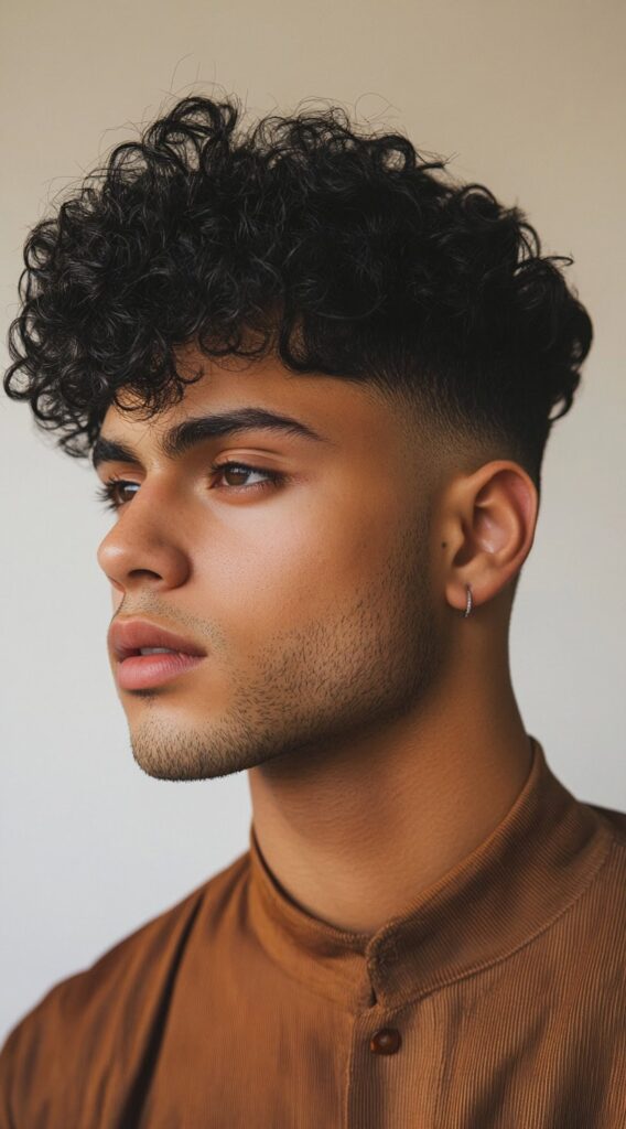 23 Curly Hairstyles for Men with Fade: Bold and Stylish Ideas for Every Curl Type 5 mid fade with tight curls
