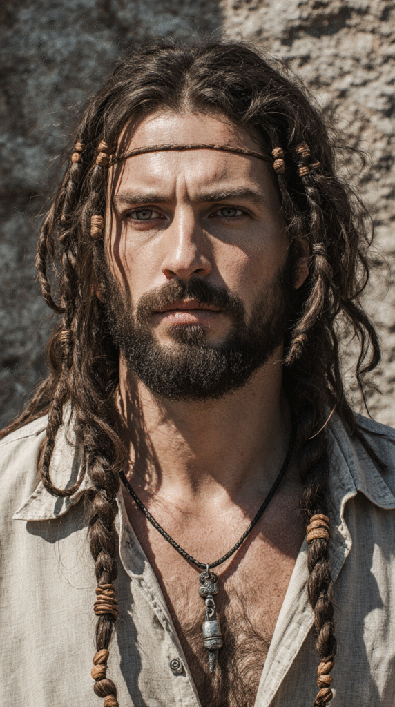 19 Halloween Hairstyles for Men 10 mummy hair partially wrapped in bandages with some loose strands men a hyper realistic portrait of ymv1255tv9azyokramo4 2