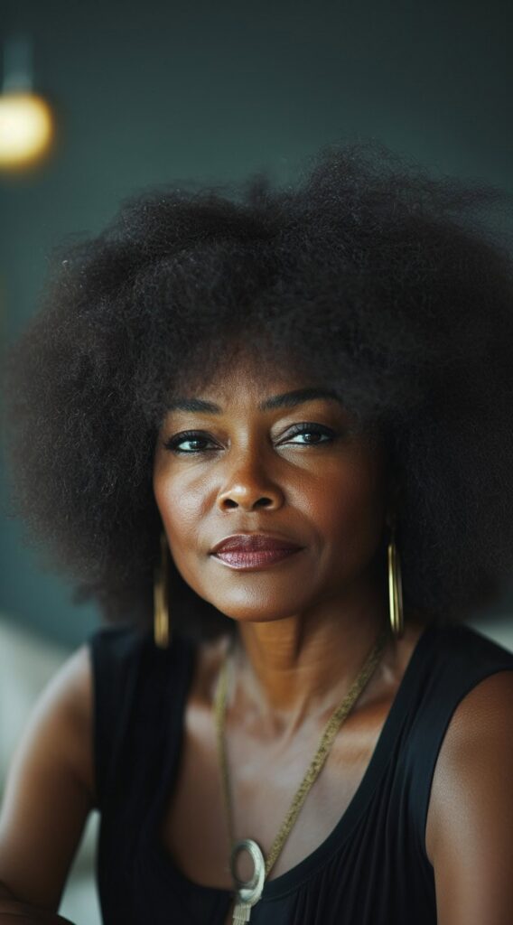 26 Older Black Women Hairstyles for Over 50 25 natural afro volume