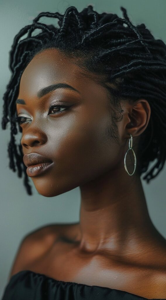 15 Thin Locs Hairstyles: Creative Looks for Modern Women 5 one side slicked locs bob