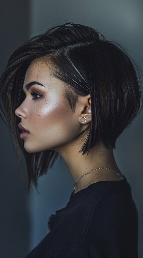 21 Stacked Bob Hairstyles for Fine Hair: Volume and Elegance 14 one side tucked stacked bob