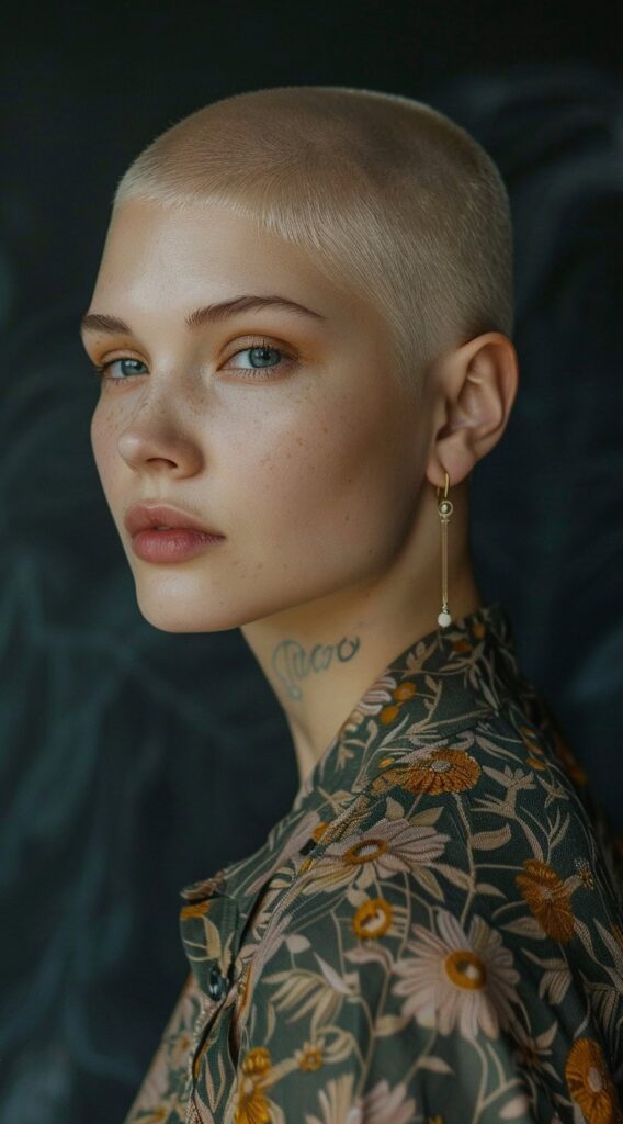 28 Short Hairstyles for Thin Hair: Stunning Ideas to Boost Volume and Style 20 platinum blonde buzz cut