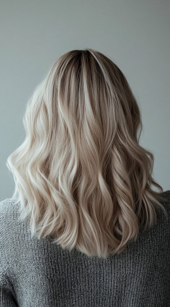 23 Winter Highlights for Blondes: Gorgeous Color Ideas to Warm Up Your Look 6 platinum blonde with dark ash roots