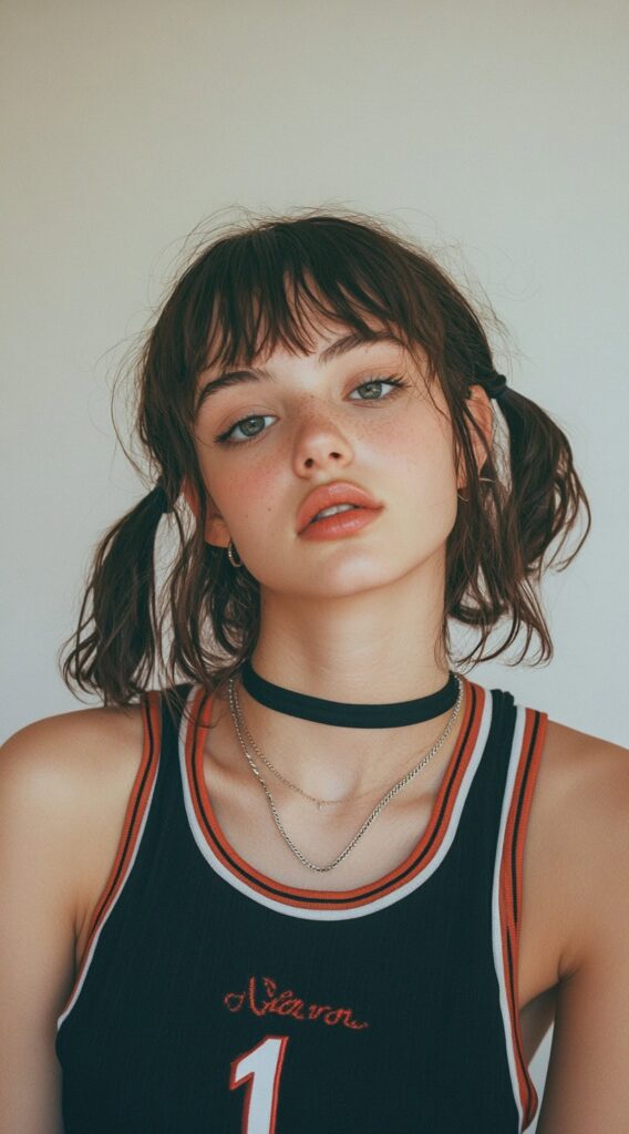 36 Top Basketball Hairstyles: Practical and Stylish Ideas for the Court 27 playful pigtails with choppy bangs