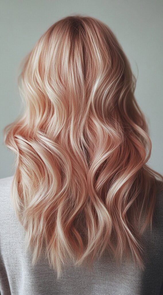 23 Winter Highlights for Blondes: Gorgeous Color Ideas to Warm Up Your Look 21 rose gold waves with platinum highlights