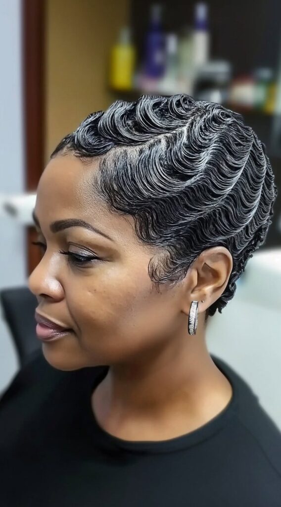 26 Older Black Women Hairstyles for Over 50 26 sculpted finger waves
