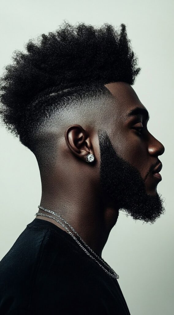 23 Curly Hairstyles for Men with Fade: Bold and Stylish Ideas for Every Curl Type 14 sharp afro fade with precision line up