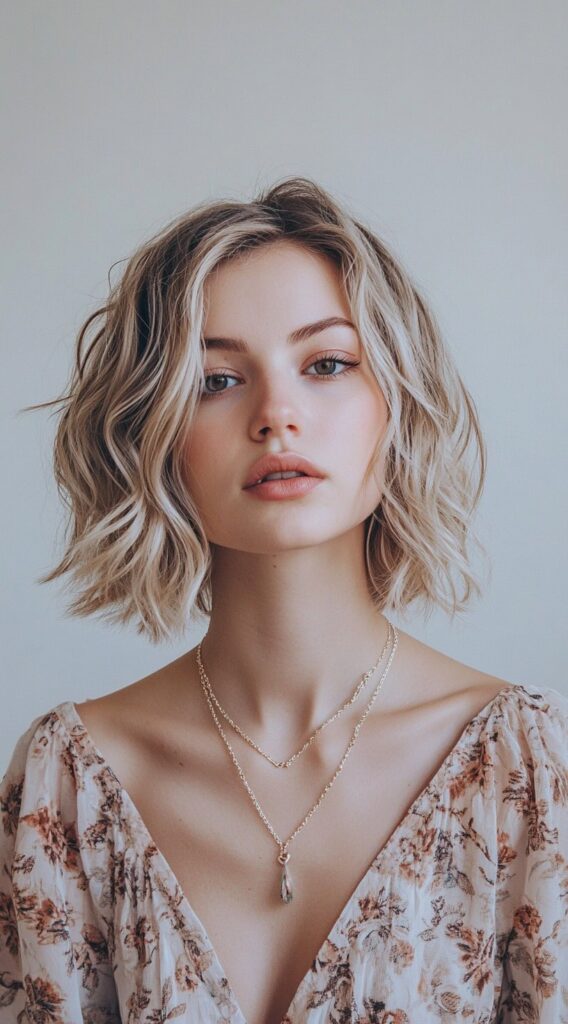 23 New Year’s Hairstyles for Short Hair 14 short bob with beach waves