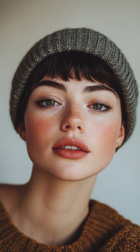 Mastering Beanie Hairstyles: 25 Simple and Stylish Ideas for Effortless Hair Days 2 short pixie cut with a beanie